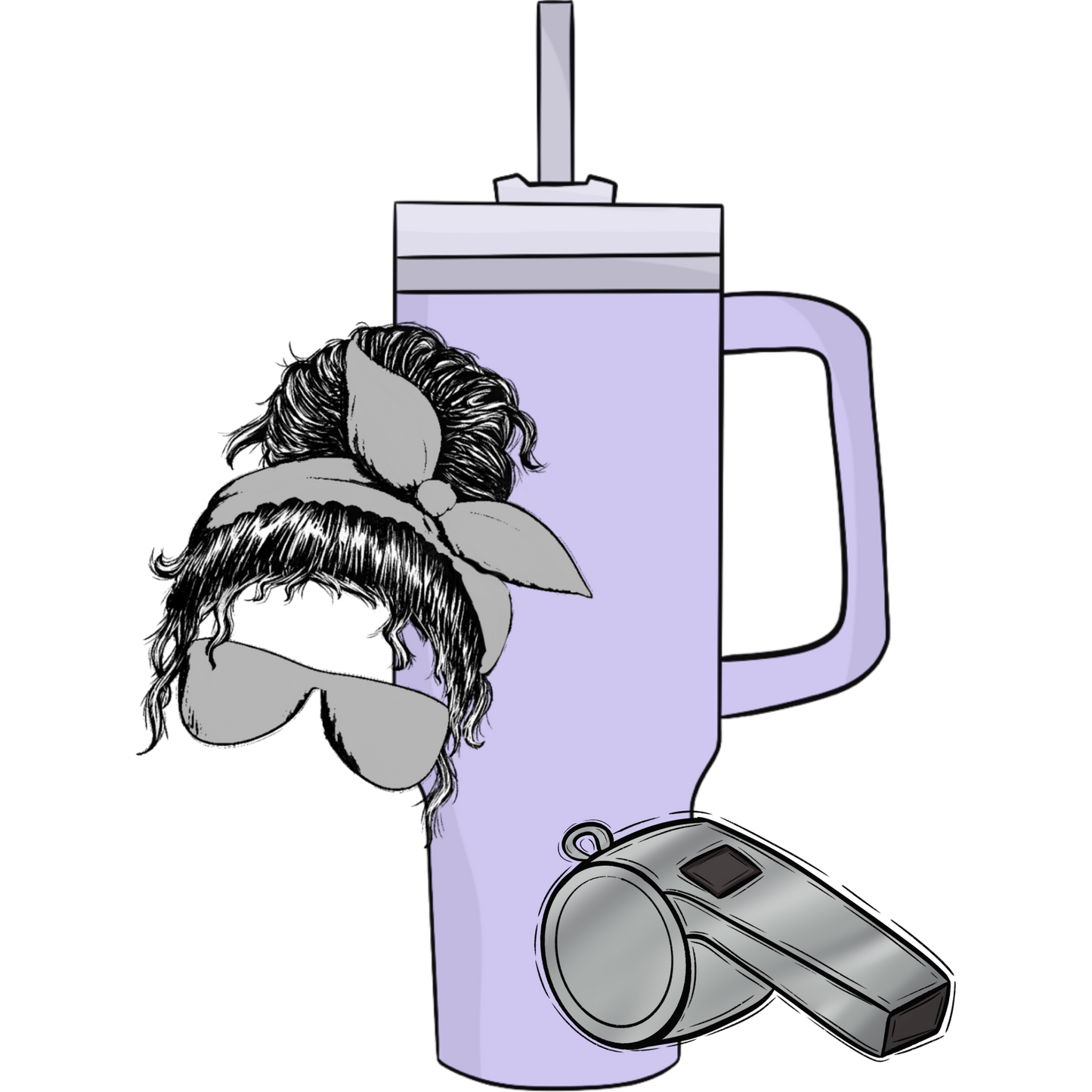 Trendy Whistle and Woman Silhouette Art tumbler