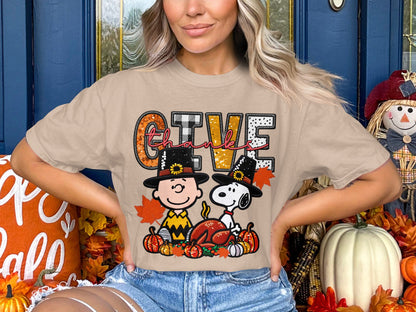 Thanksgiving Charlie Brown and Snoopy T-shirt