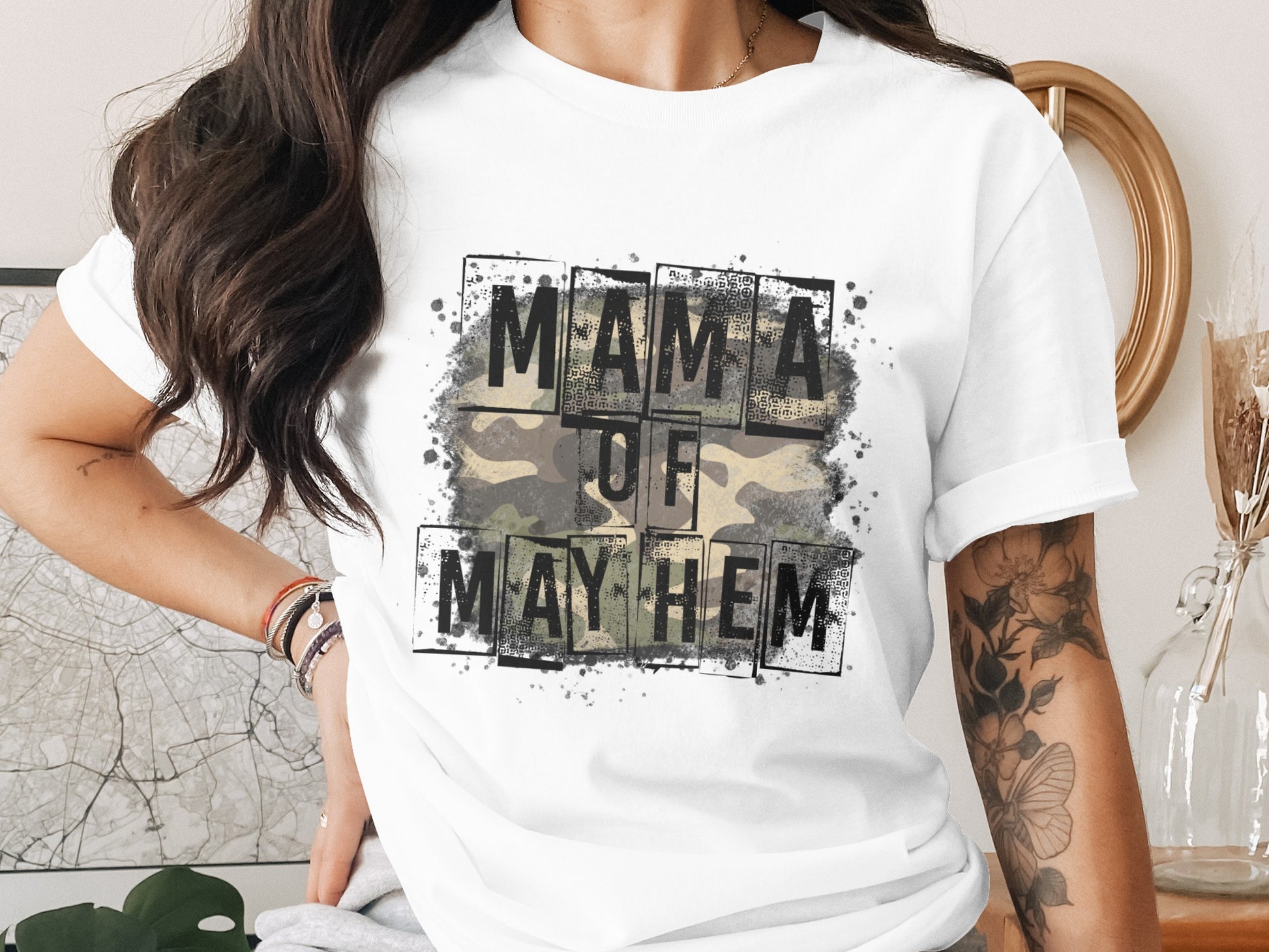 Bold Mama of Mayhem Camo Design Shirt