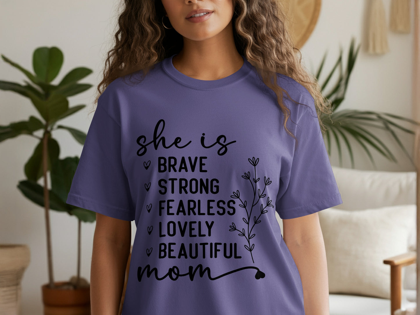 She Is Brave Strong Fearless Lovely Mom Shirt