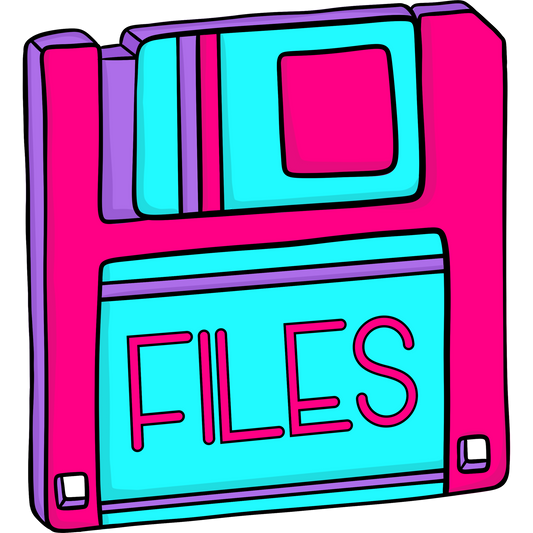 Retro Colorful Floppy Disk Illustration Art Print
