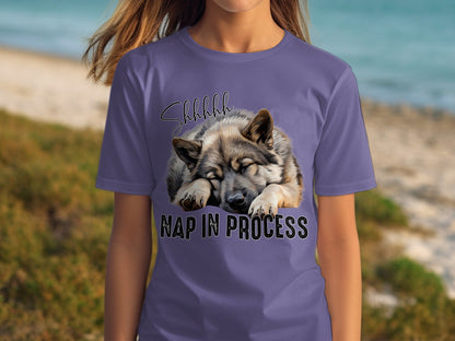 Shhhhh Sleeping Dog Nap In Process Graphic T-Shirt