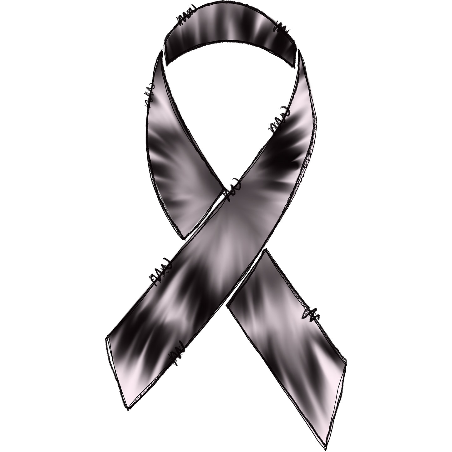 Black and White Awareness Ribbon accessory