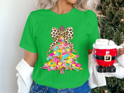 Christmas Tree Graphic Tee with Festive Colors