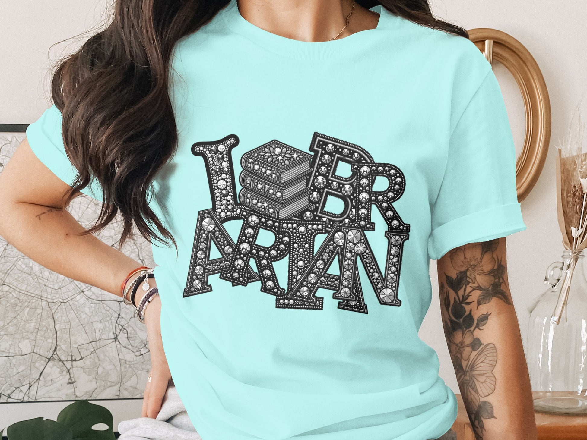 Love Books Reading Library Themed Graphic T-Shirt