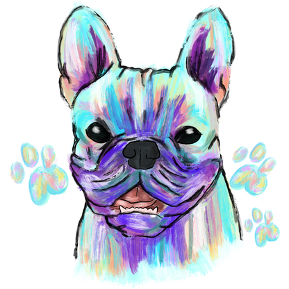 Colorful Abstract French Bulldog Art Decor