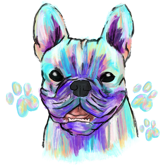 Colorful Abstract French Bulldog Art Decor