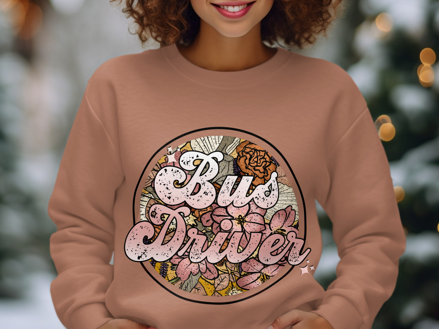 Bus Driver Flowers Themed Sweatshirt