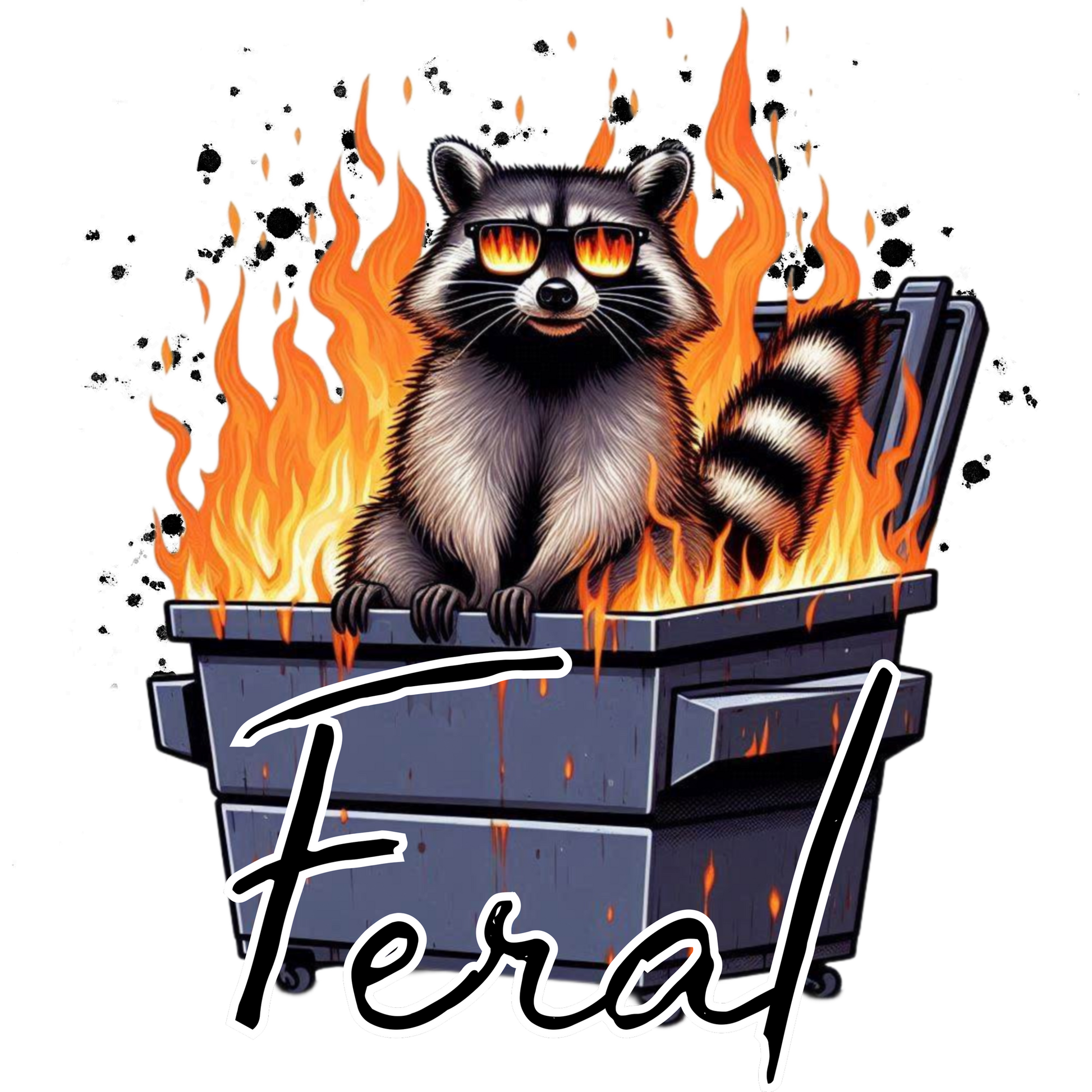 Feral Raccoon on Fire Dumpster with Sunglasses product