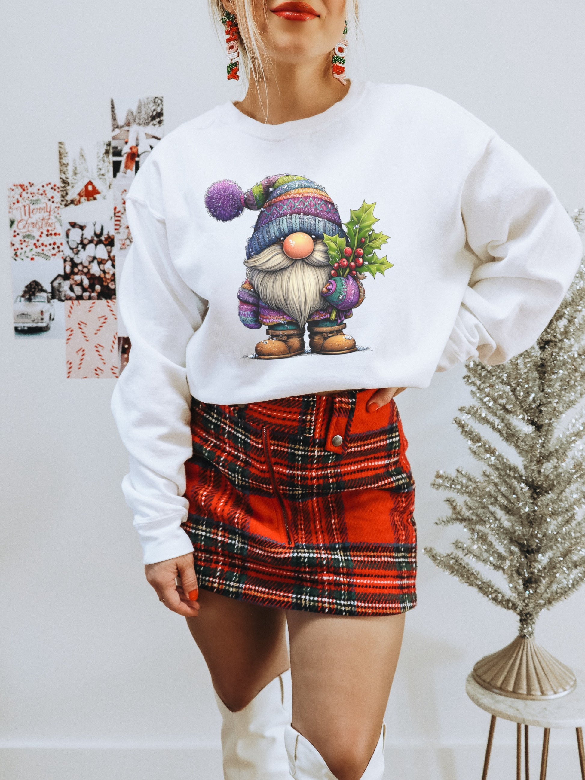 Festive Gnome Sweatshirt with Christmas Design