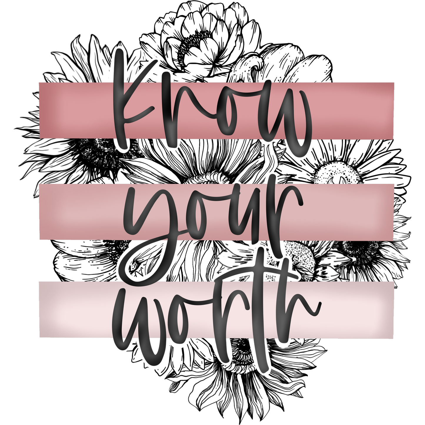 Know Your Worth Floral Graphic Apparel Item