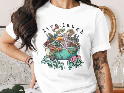 Live Laugh Toaster Bath Graphic Tee