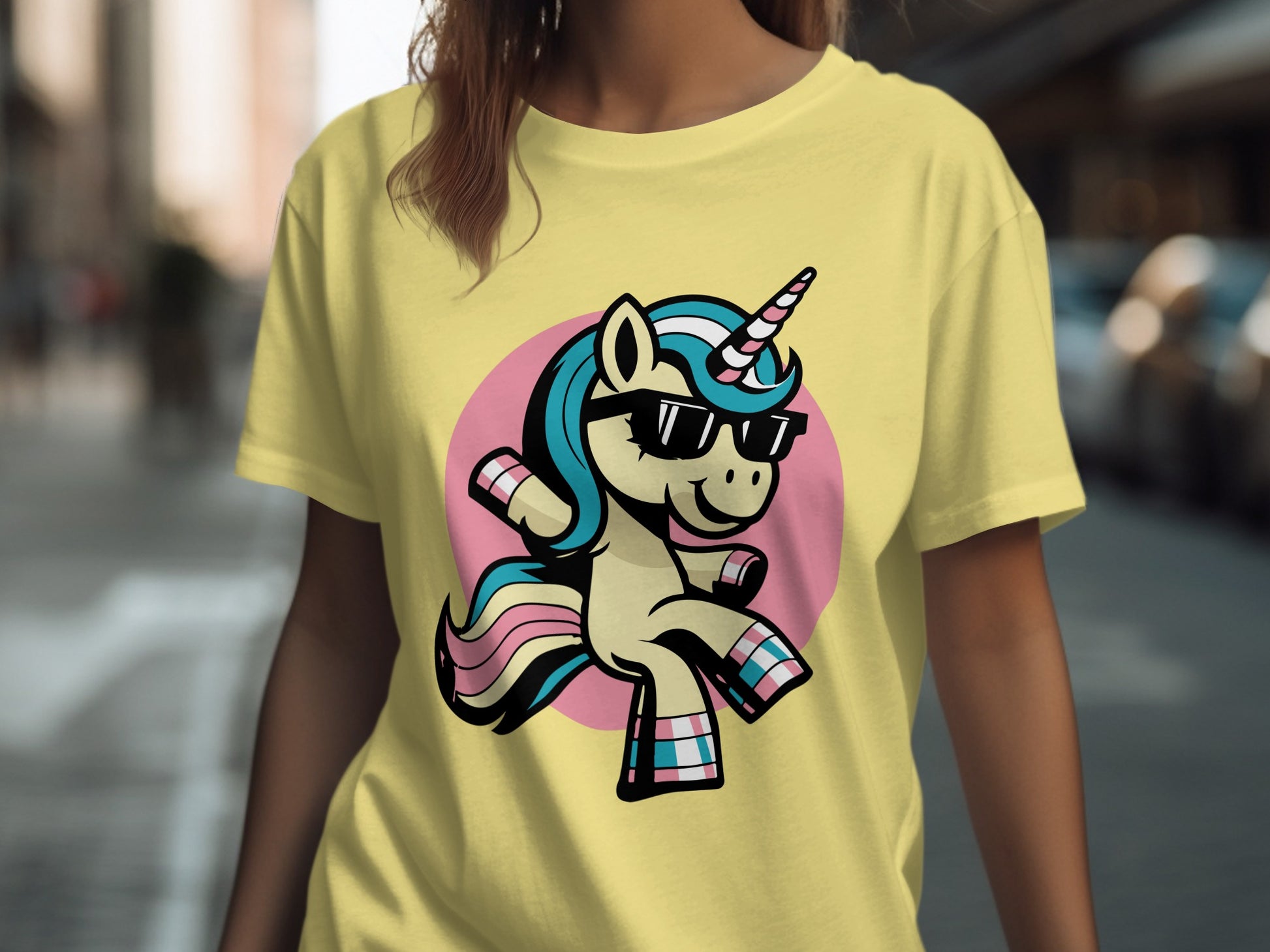 Cool Unicorn with Sunglasses Graphic T-Shirt
