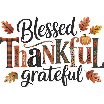 Blessed Thankful Grateful Autumn Theme Home Decor