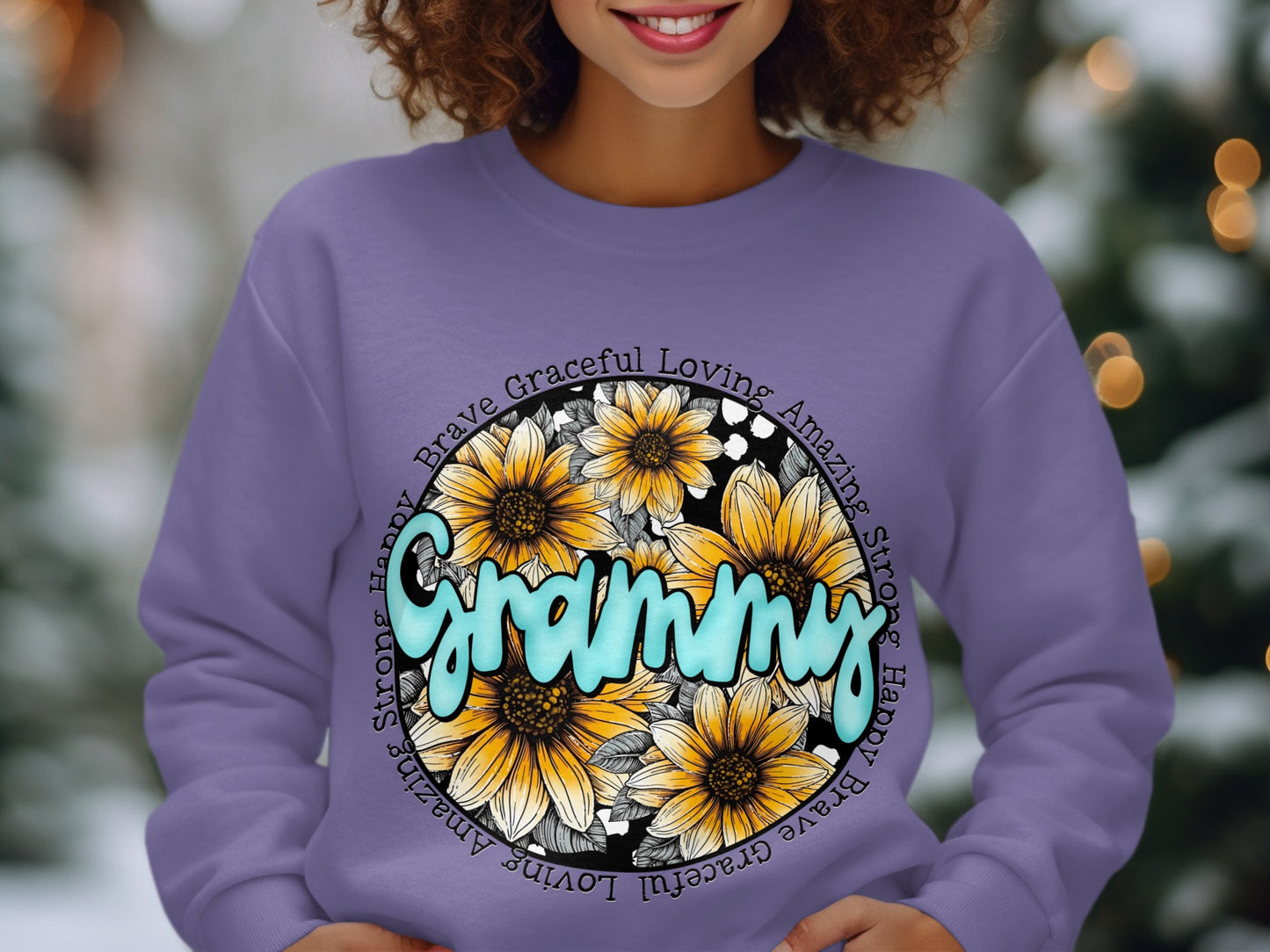 Grammy Sweatshirt with Sunflower and Heartwarming Text