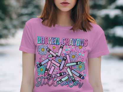 Broken Crayons Still Color Graphic T-Shirt