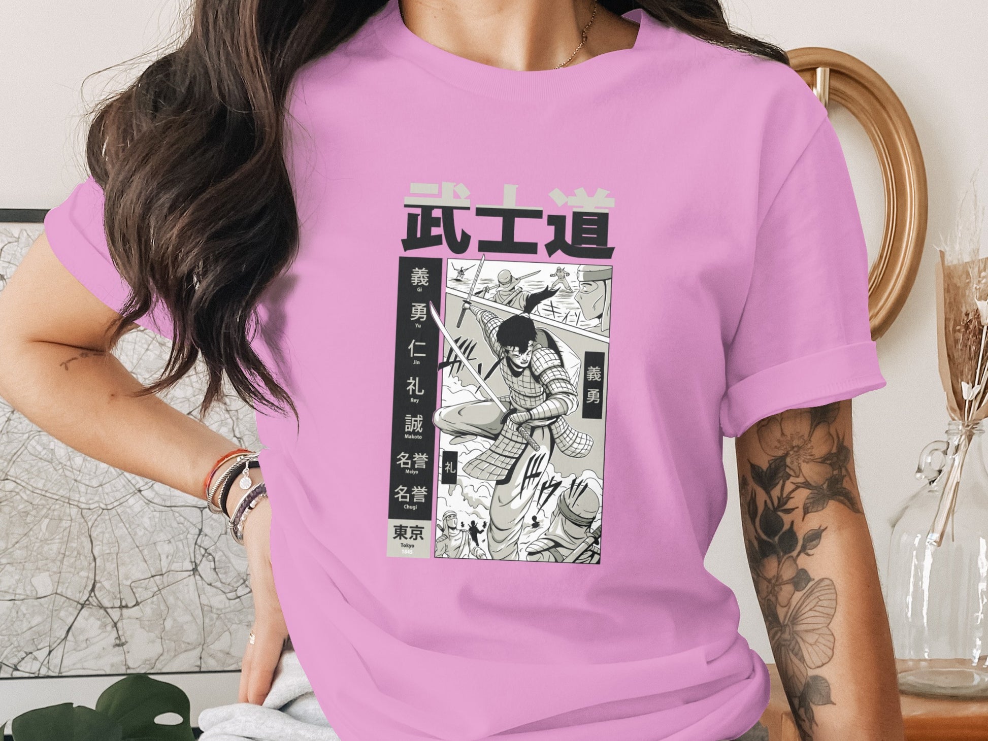 Pink Graphic T-Shirt with Bold Artwork Design