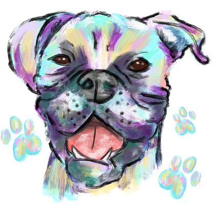 Colorful Abstract Bulldog Art Painting product