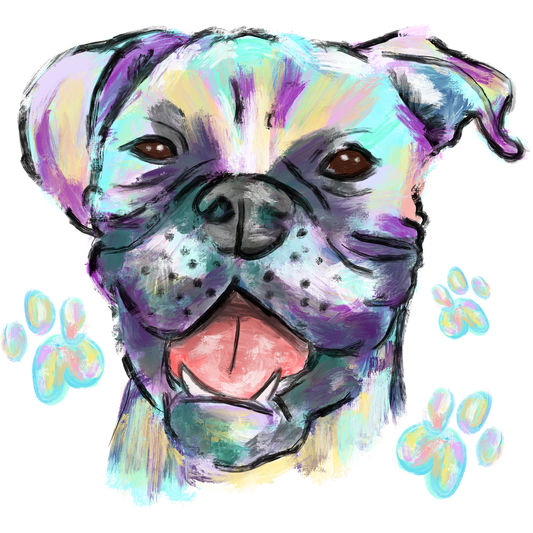 Colorful Abstract Bulldog Art Painting product