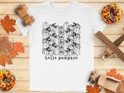 Charming Seasonal Hello Pumpkin Shirt for Autumn Wear