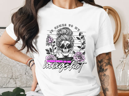 Funny Skull Prison Mugshot Graphic Printed T-Shirt