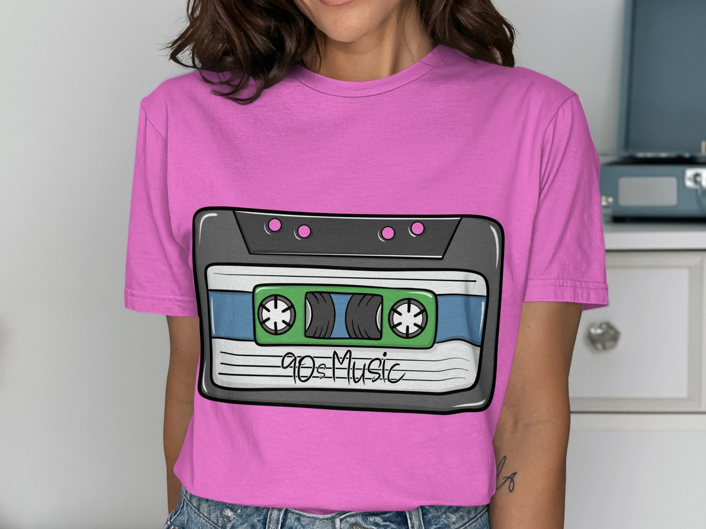 Retro 90s Music Cassette Graphic Tee Shirt