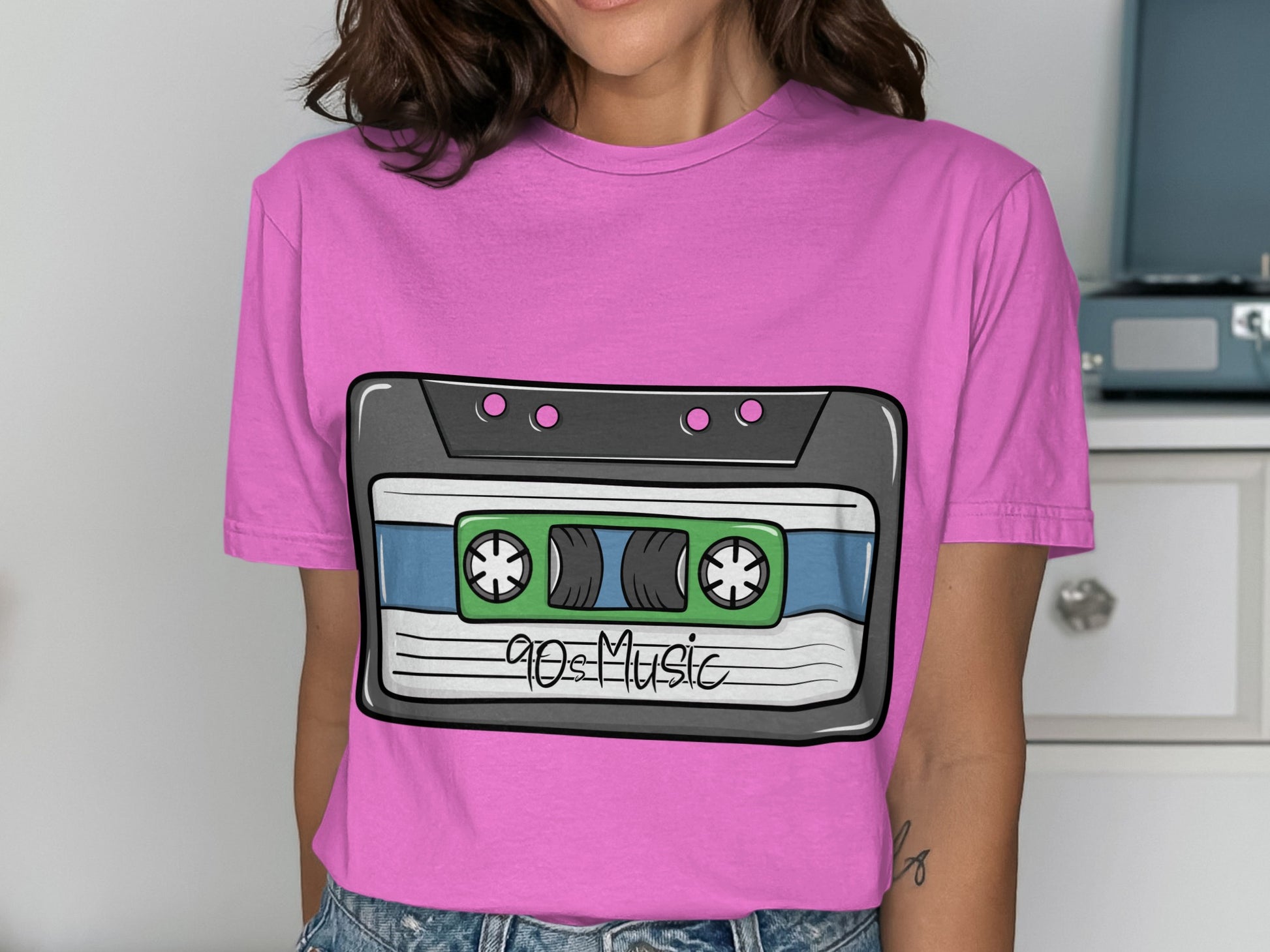 Retro 90s Music Cassette Graphic Tee Shirt