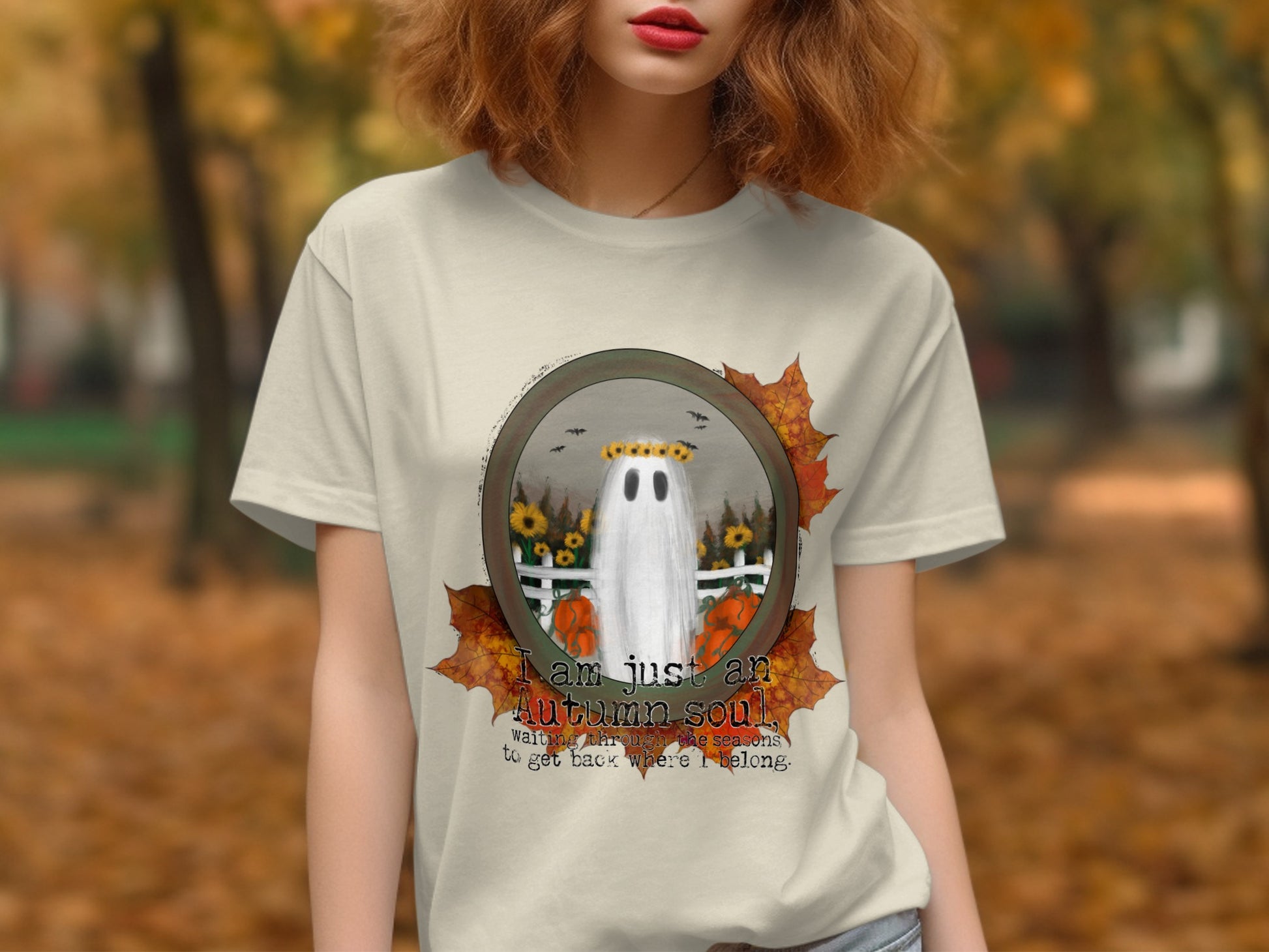 I Am Just An Autumn Soul Cute Fall Ghost T-shirt product