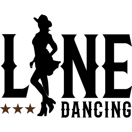 Line Dancing Silhouette Graphic with Stars Design