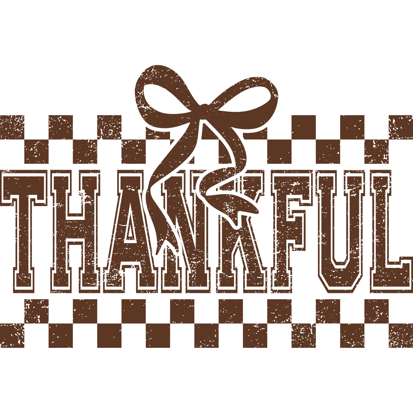 Thankful Brown Checkered Rustic Home Decoration