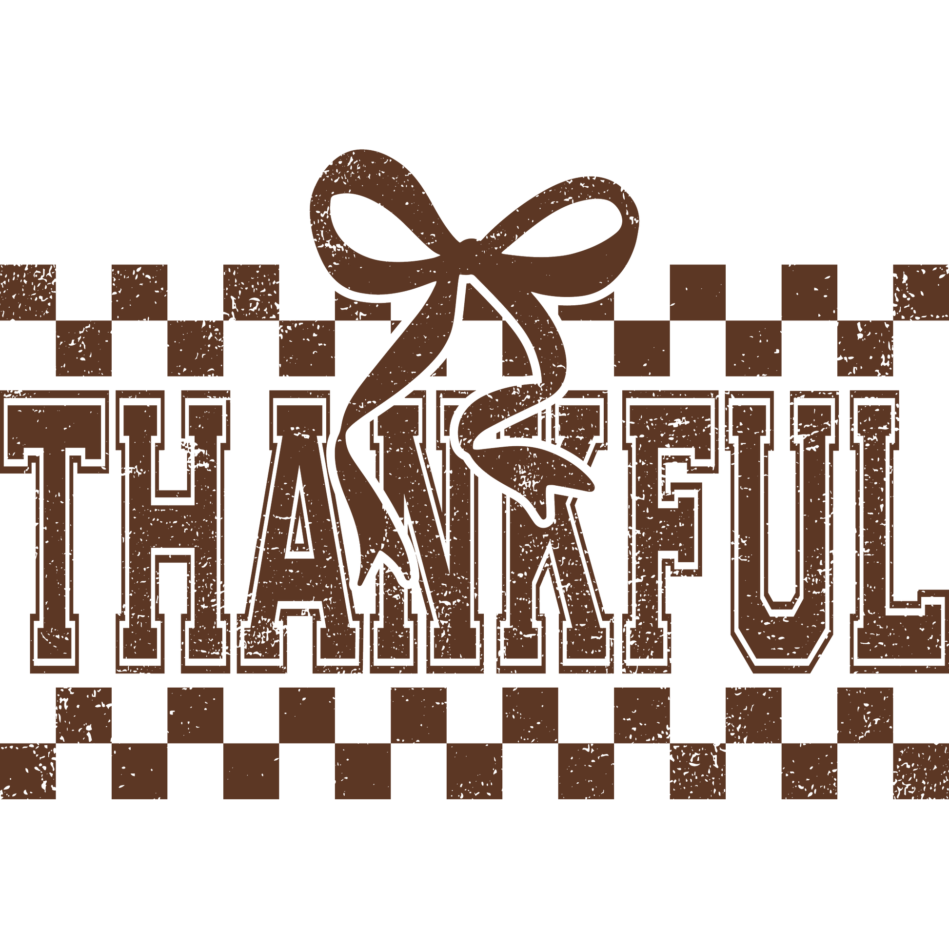 Thankful Brown Checkered Rustic Home Decoration