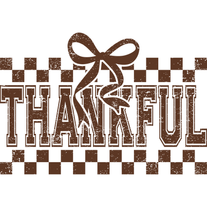 Thankful Brown Checkered Rustic Home Decoration