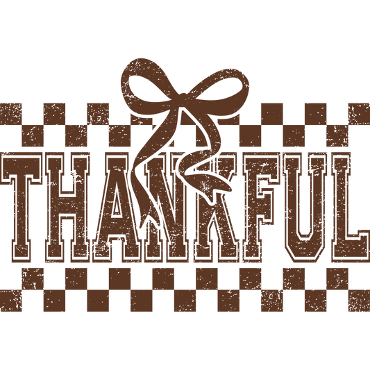 Thankful Brown Checkered Rustic Home Decoration