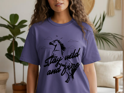 Stay Wild and Free Horse Graphic T-Shirt