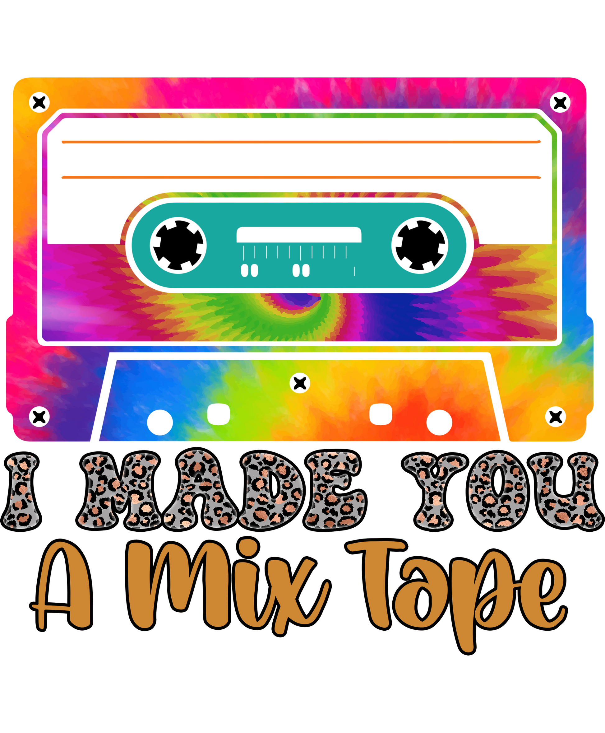 Colorful I Made You A Mix Tape Cassette Design