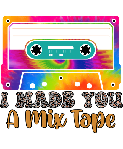 Colorful I Made You A Mix Tape Cassette Design