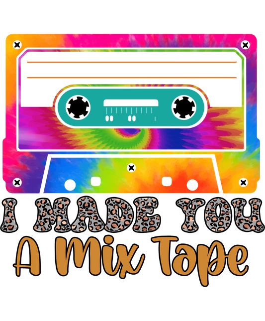 Colorful I Made You A Mix Tape Cassette Design
