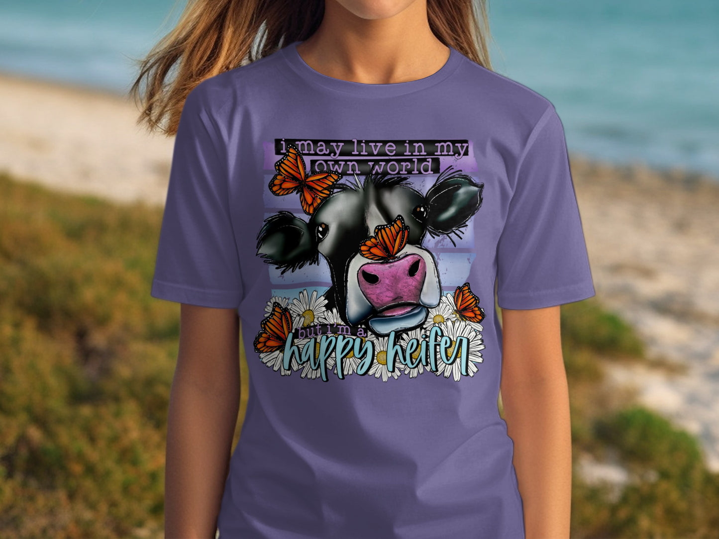 I May Live in My Own World Funny Cow Shirt Product