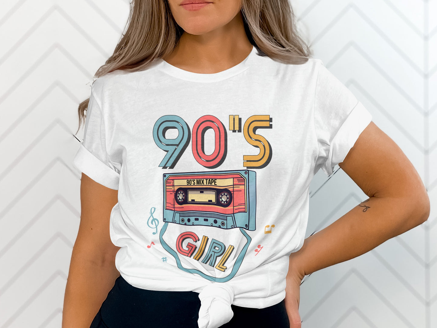 Retro 90s Mixtape Girl Graphic Tee for Nostalgic Style