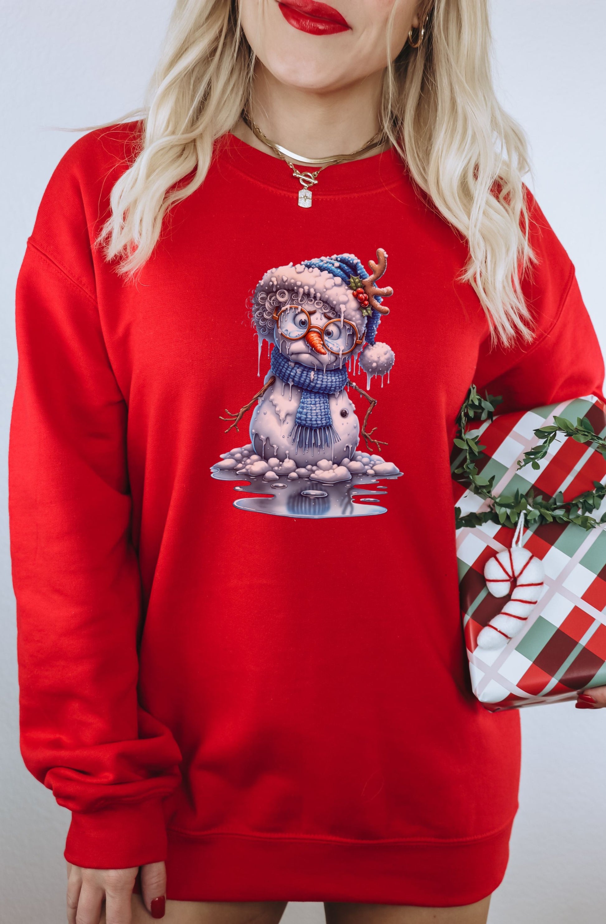 Cozy Snowman in Blue Scarf Long Sleeve Product