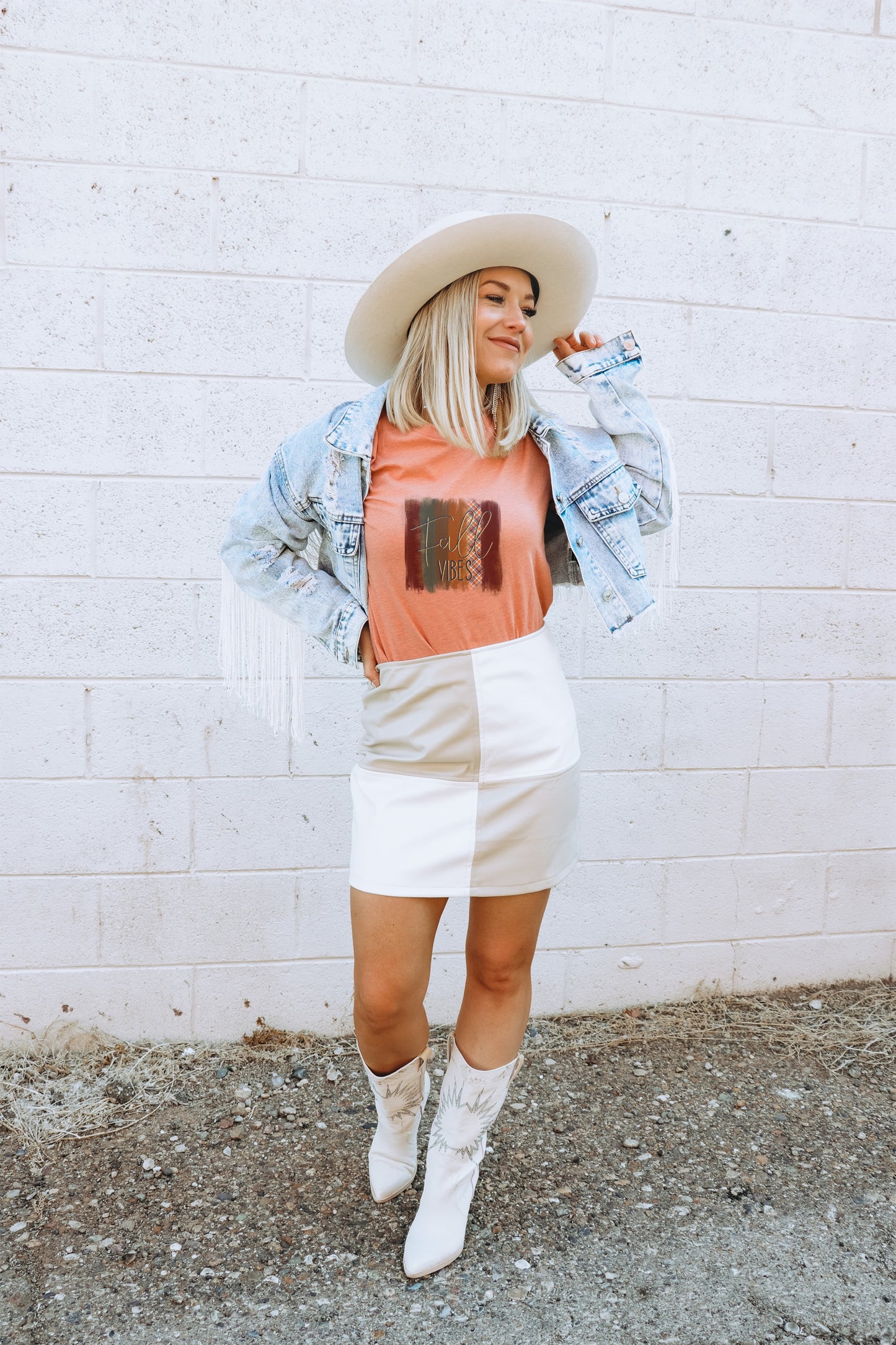 Stylish Women's Fashion Outfit with Hat and Boots