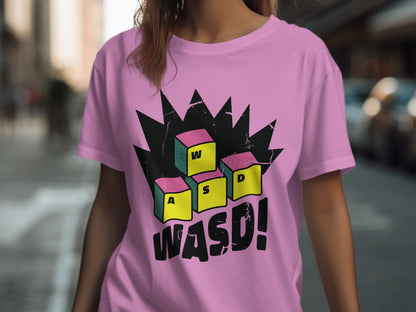 Colorful WASD Blocks Graphic T-Shirt Product