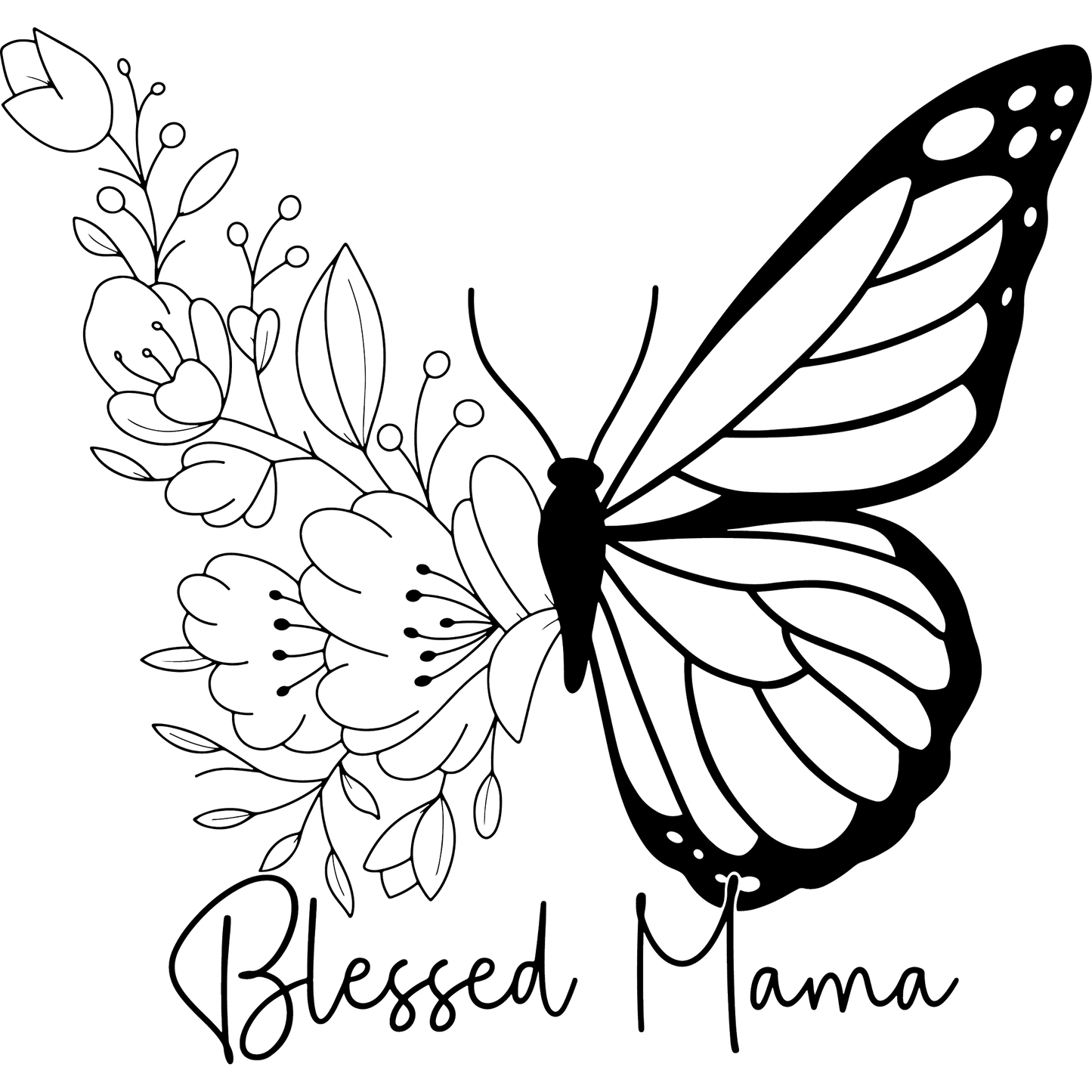 Blessed Mama Butterfly Illustration product