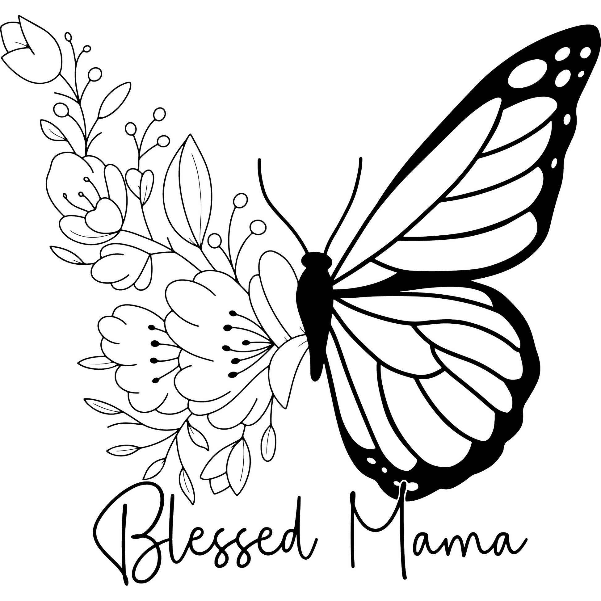 Blessed Mama Butterfly Illustration product