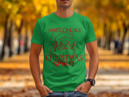Smells Like Christmas Spirit graphic tee shirt