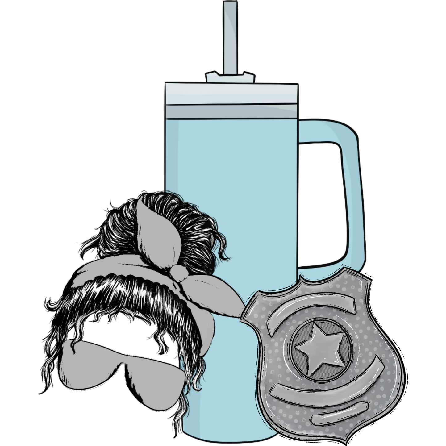 Trendy Police Officer Themed Insulated Tumbler Cup