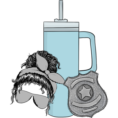Trendy Police Officer Themed Insulated Tumbler Cup