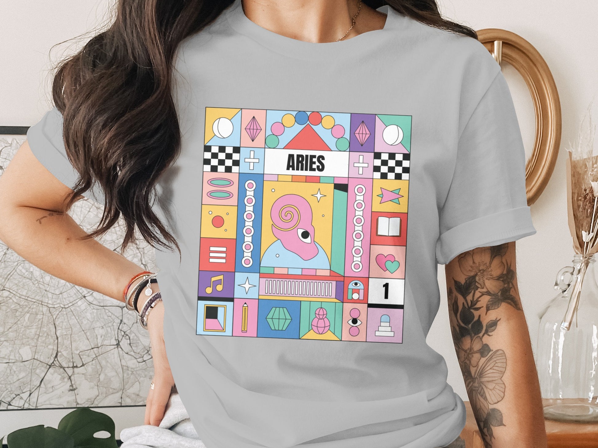 Aries Zodiac Graphic Tee for Astrology Enthusiasts