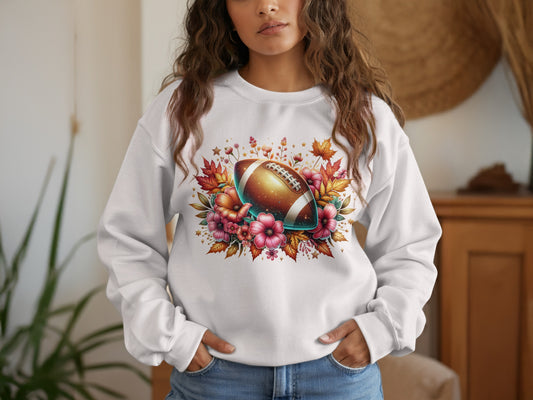 Floral Football Graphic Crew Neck Sweatshirt product type