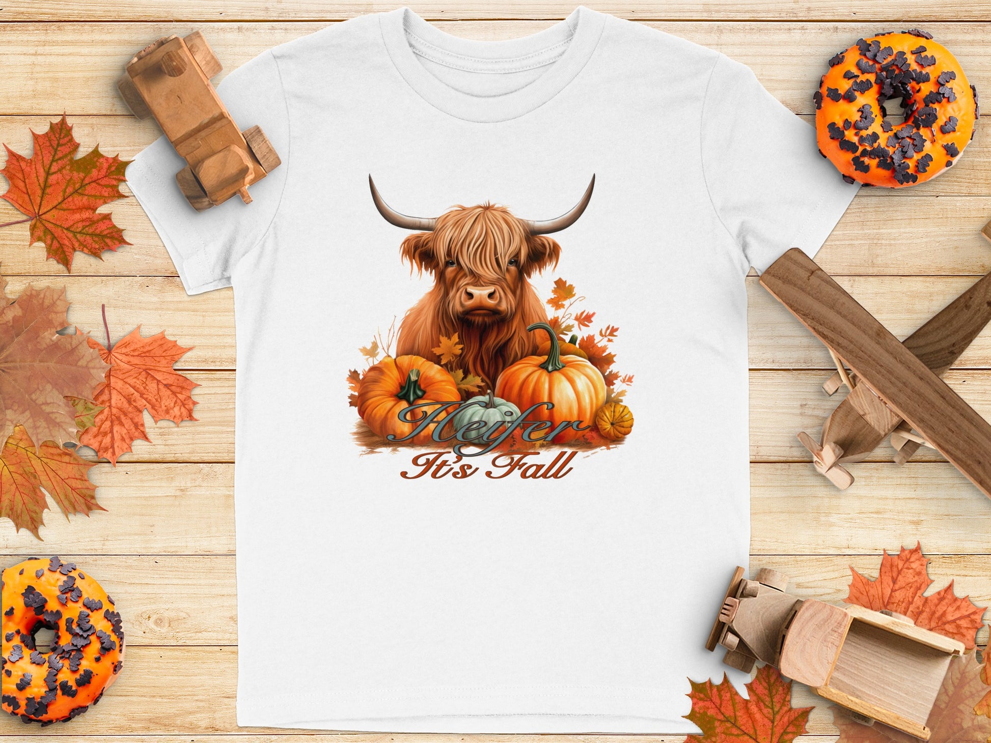 Heifer It's Fall Autumn Cow and Pumpkins T-shirt